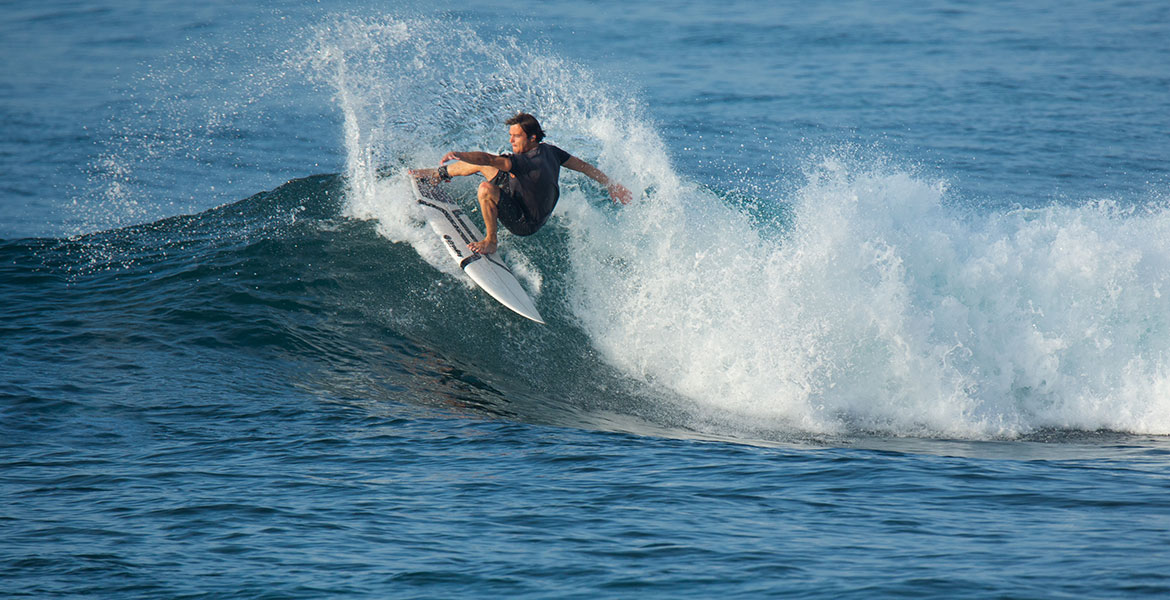 surfing at iluk house